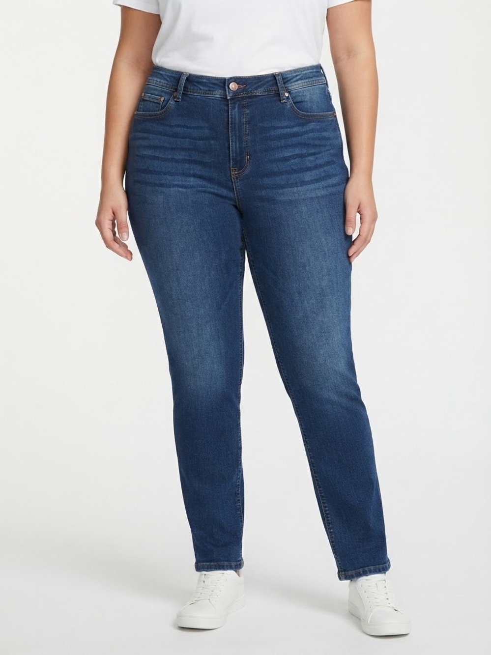 ANGELS FOREVER YOUNG Tummy Tech Slimming Jeans 16 Medium Blue $48 Retail NWT